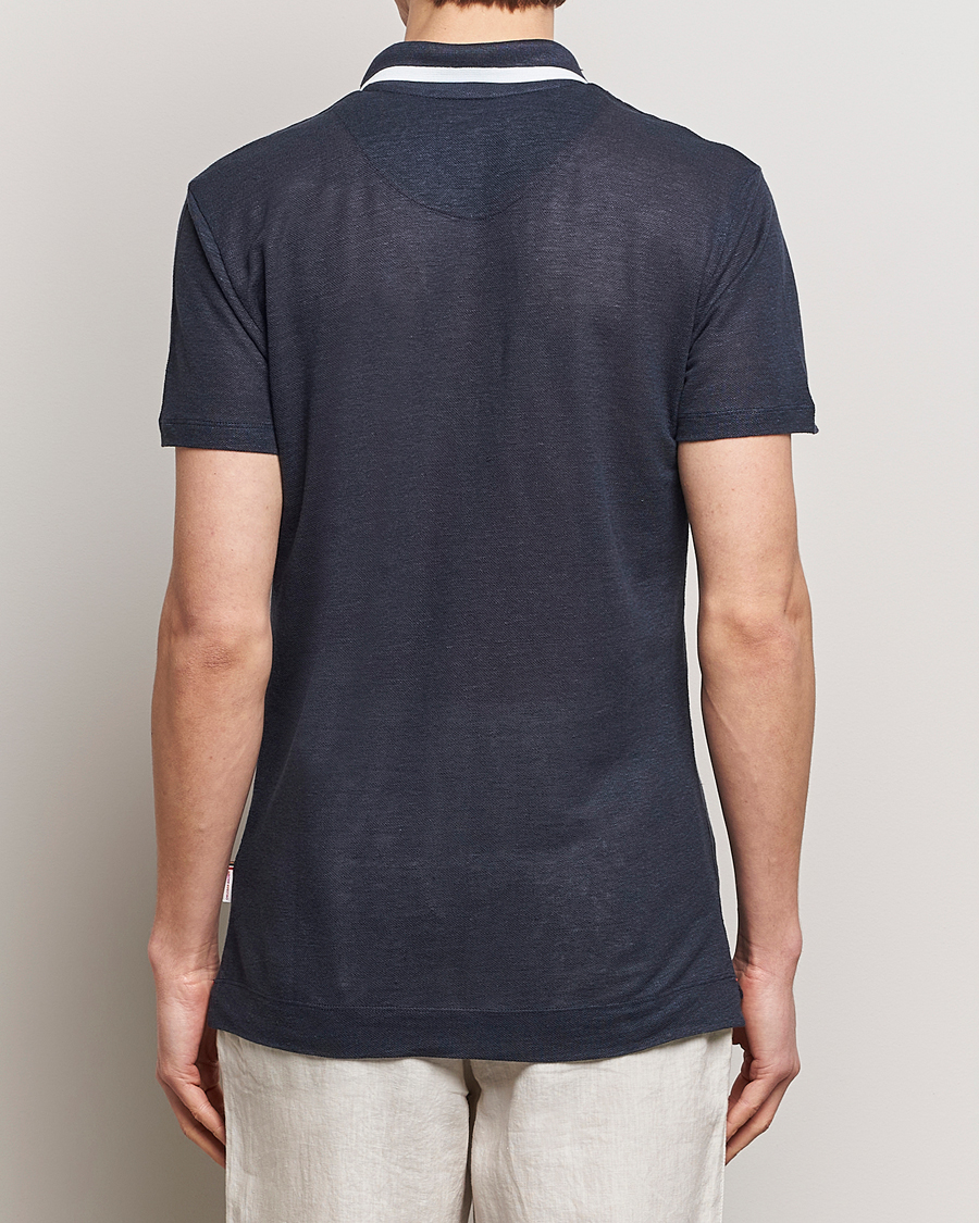 Heren | Polo's | Orlebar Brown | Felix Linen Pique Polo Night Iris