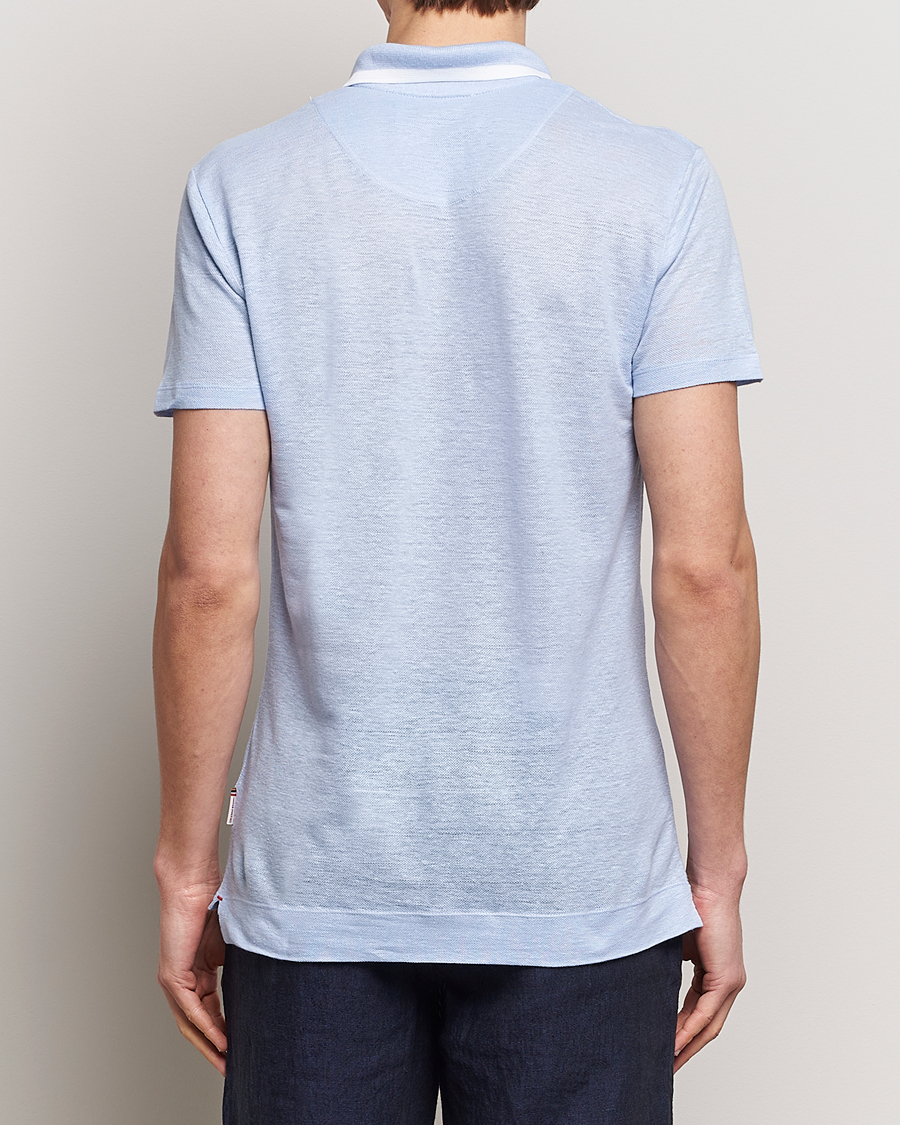 Heren | Polo's | Orlebar Brown | Felix Linen Pique Polo Soft Blue