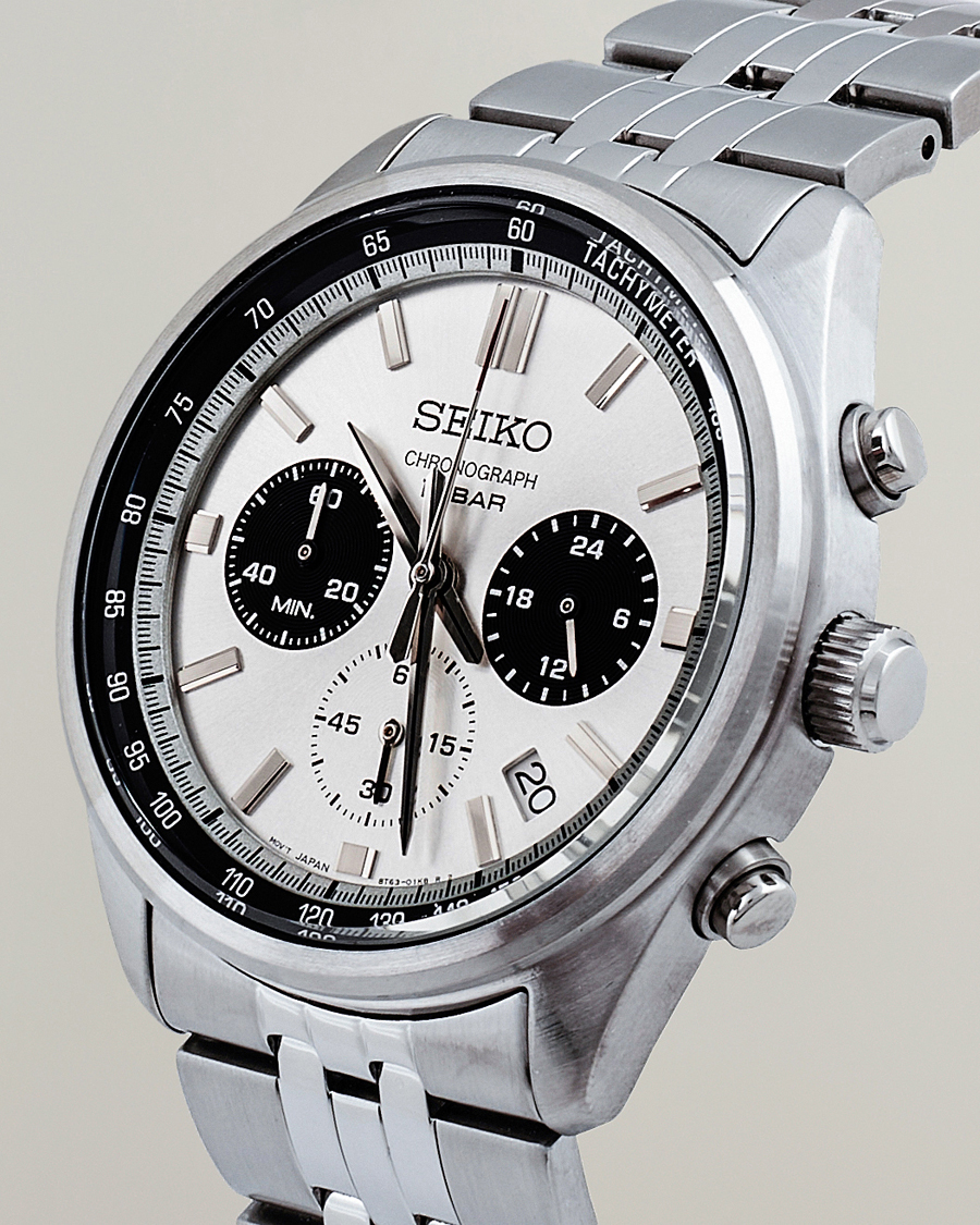 Heren |  | Seiko | Chronograph 41mm Steel White Dial