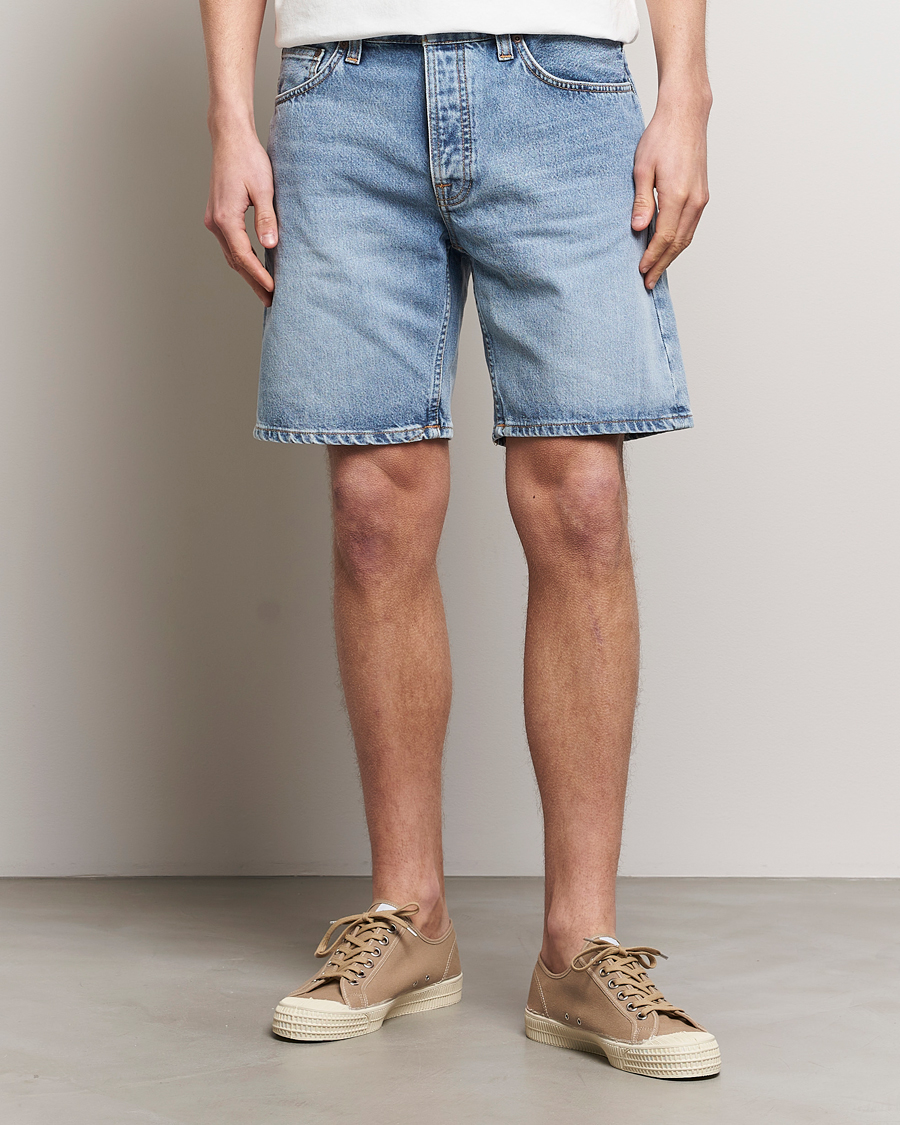 Heren | Nieuwe productafbeeldingen | Nudie Jeans | Seth Denim Shorts Sea Salt