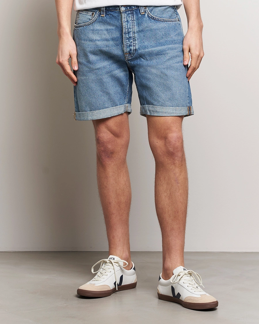 Heren | Spijkershorts | Nudie Jeans | Josh Denim Shorts Blue Haze