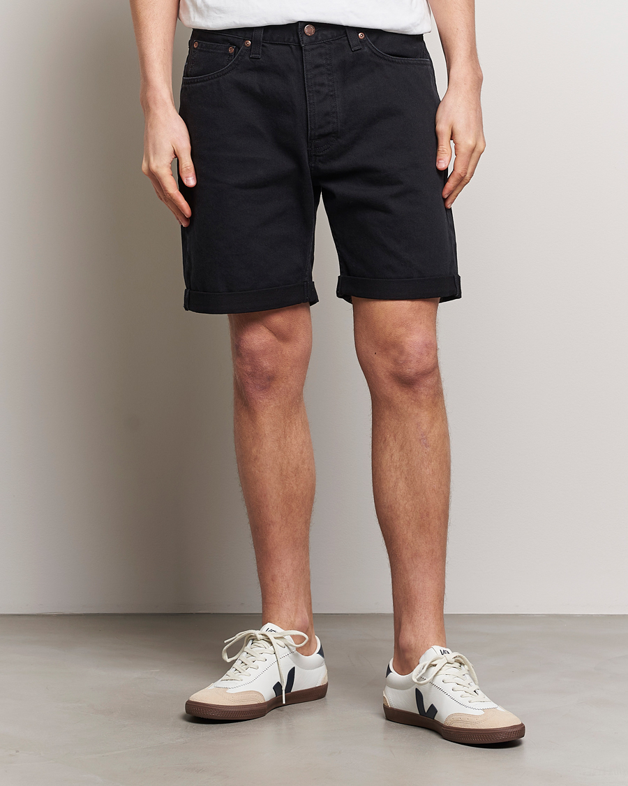 Heren | Korte broek | Nudie Jeans | Josh Denim Shorts Aged Black
