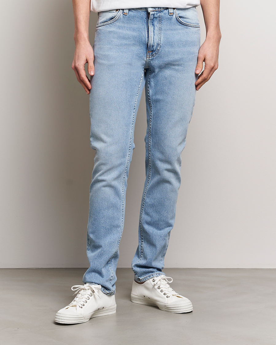 Heren | Blauwe jeans | Nudie Jeans | Lean Dean Jeans Warm Days Blue