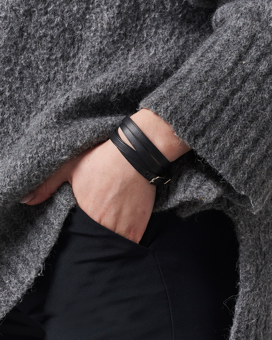 Heren | Hermès Pre-Owned API1 Leather Bracelet Black | Hermès Pre-Owned | API1 Leather Bracelet Black
