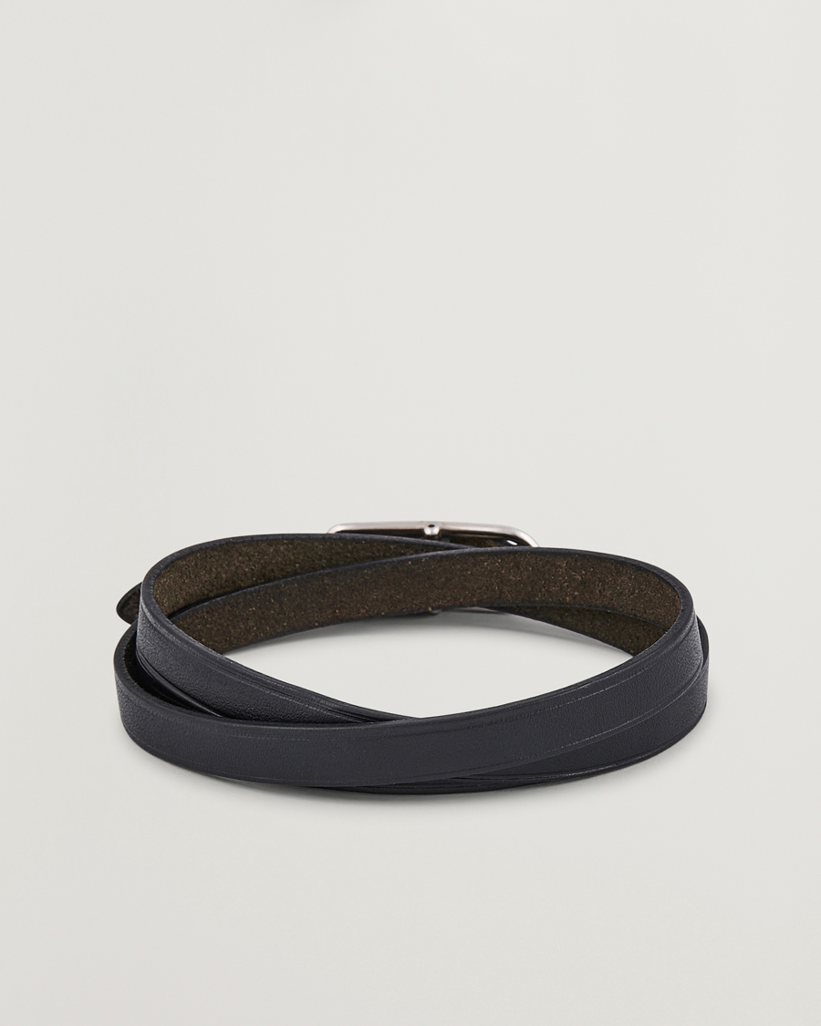 Heren | Hermès Pre-Owned API1 Leather Bracelet Black | Hermès Pre-Owned | API1 Leather Bracelet Black