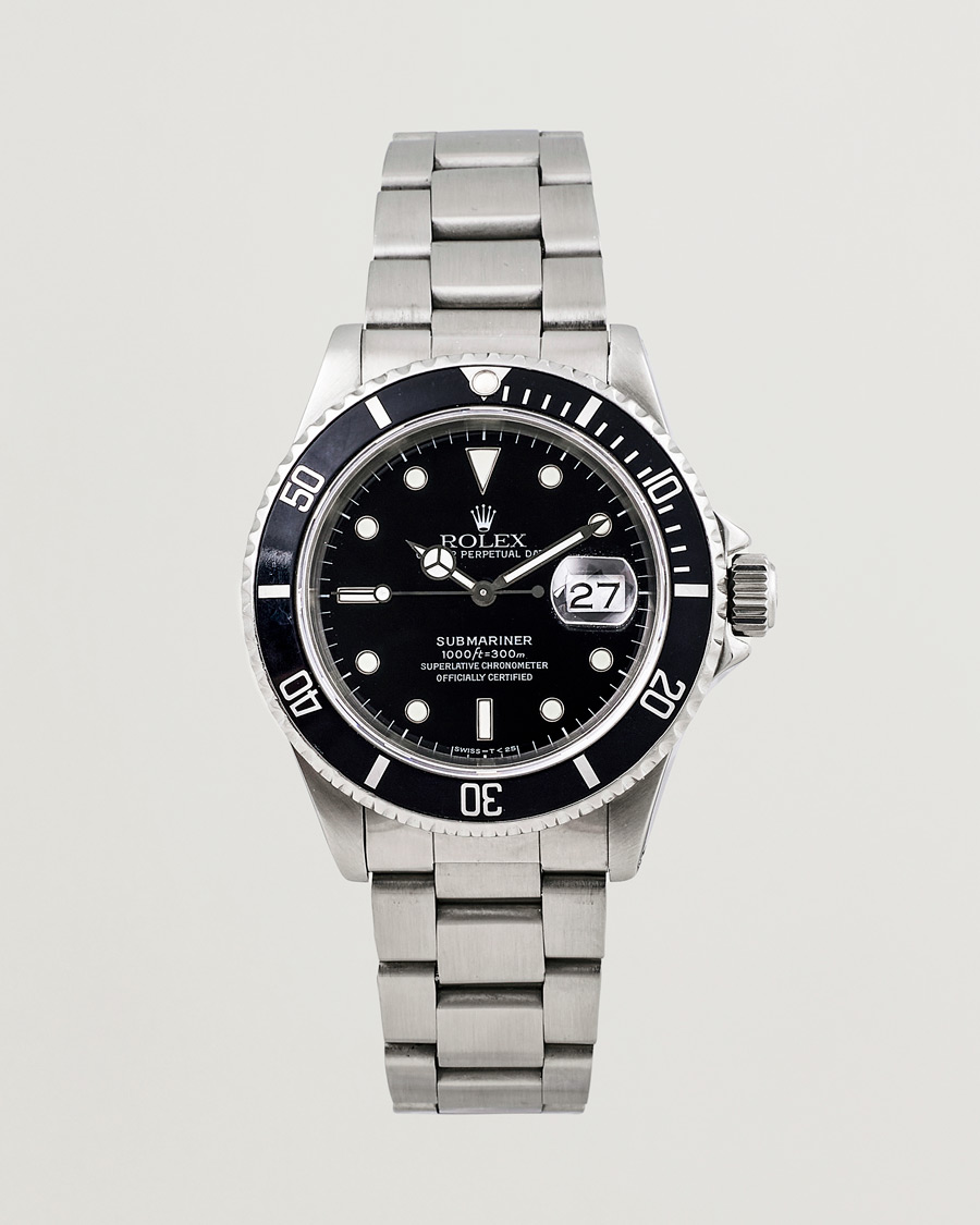 Heren | Rolex Pre-Owned Submariner 16610 Oyster Perpetual Steel Black Silver | Rolex Pre-Owned | Submariner 16610 Oyster Perpetual Steel Black Silver