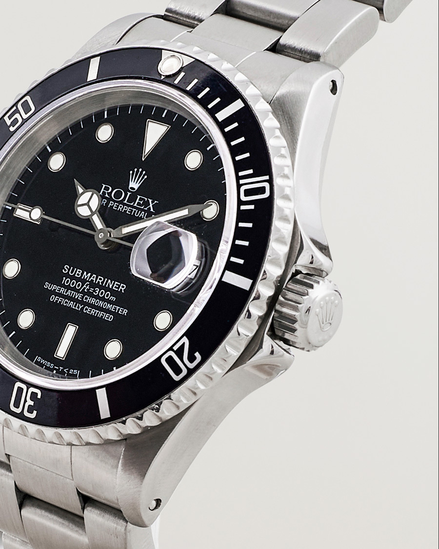 Heren | Rolex Pre-Owned Submariner 16610 Oyster Perpetual Steel Black Silver | Rolex Pre-Owned | Submariner 16610 Oyster Perpetual Steel Black Silver