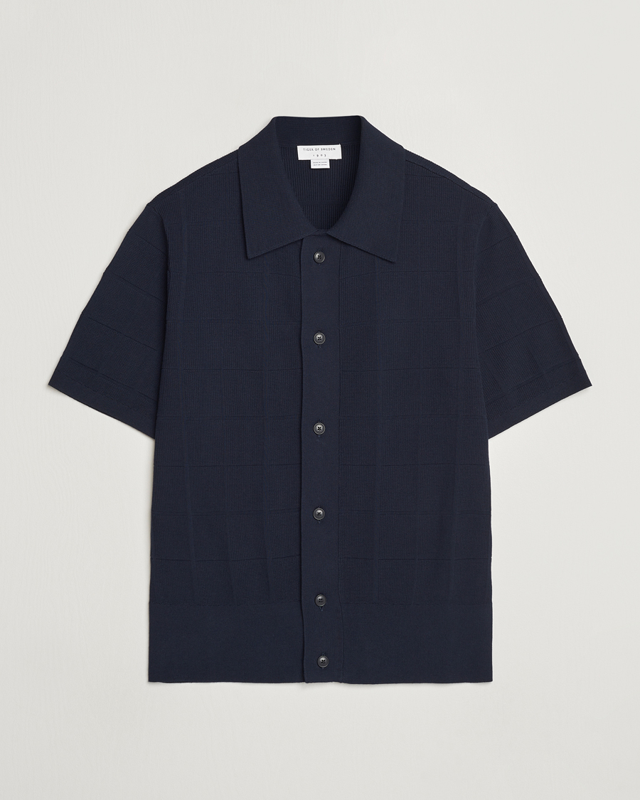 Heren | Polo's | Tiger of Sweden | Araawen Short Sleeve Knitted Polo Light Ink
