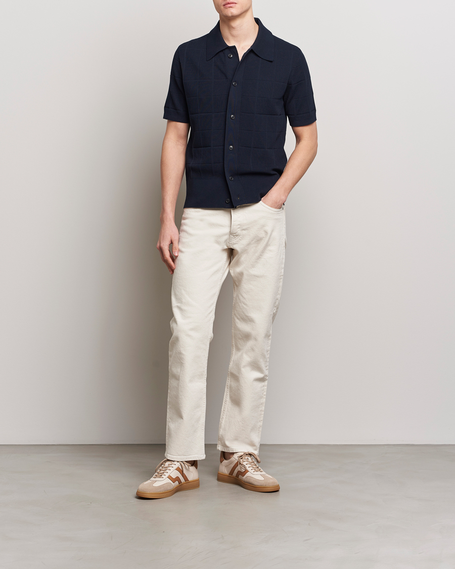 Heren | Polo's | Tiger of Sweden | Araawen Short Sleeve Knitted Polo Light Ink
