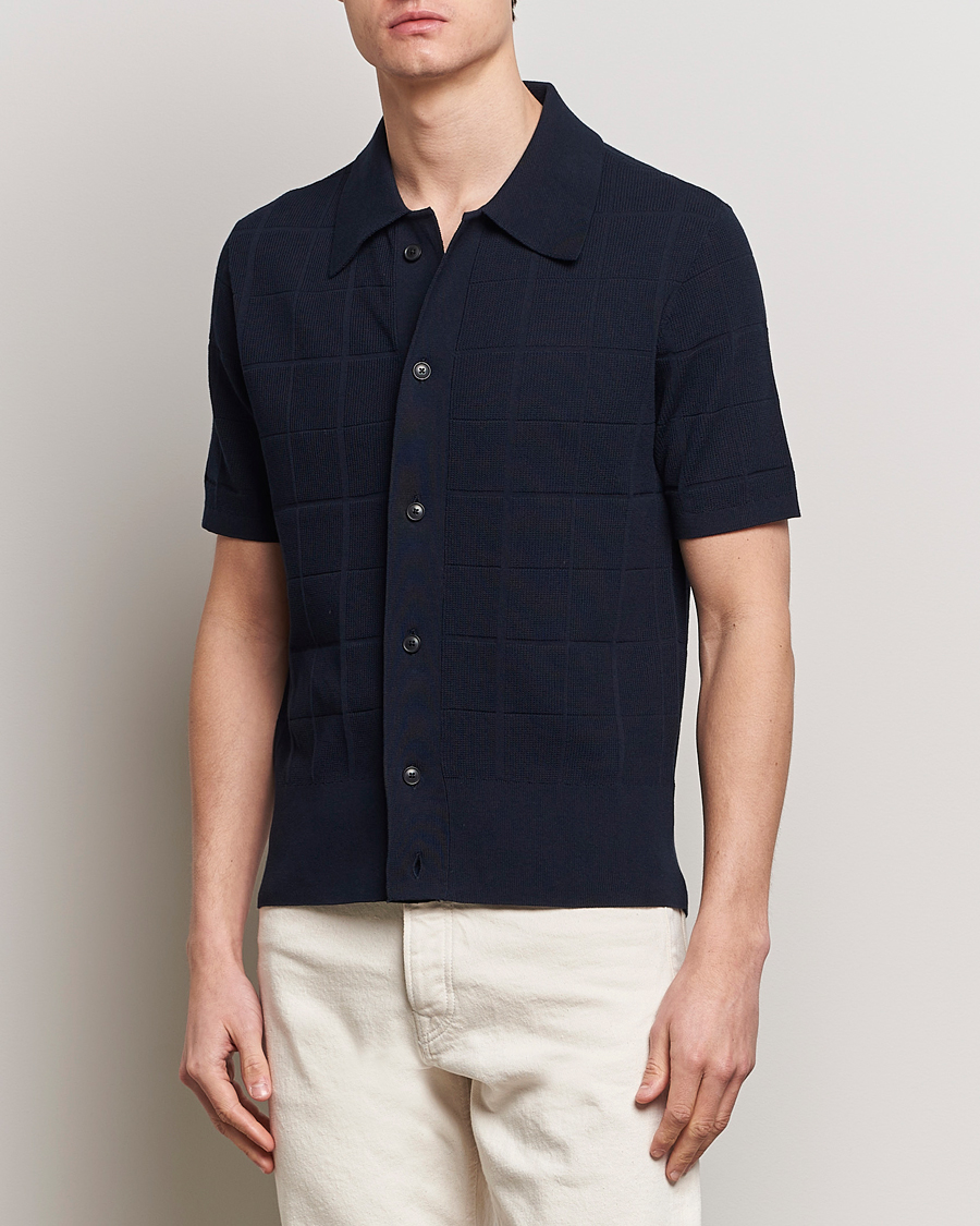 Heren | Polo's | Tiger of Sweden | Araawen Short Sleeve Knitted Polo Light Ink
