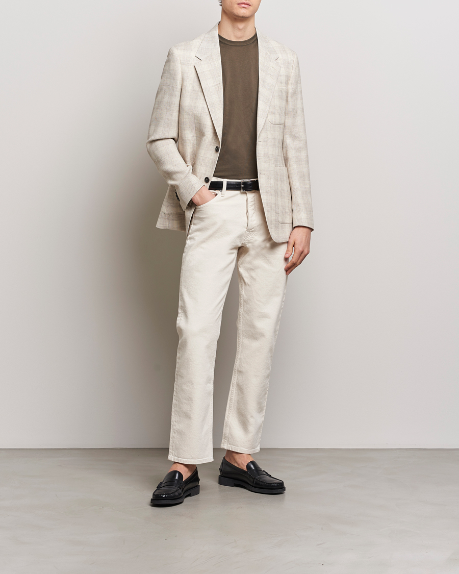 Heren | Blazers | Tiger of Sweden | Julien Half Lined Checked Blazer Natural White