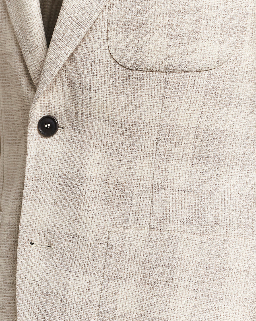 Heren | Blazers | Tiger of Sweden | Julien Half Lined Checked Blazer Natural White