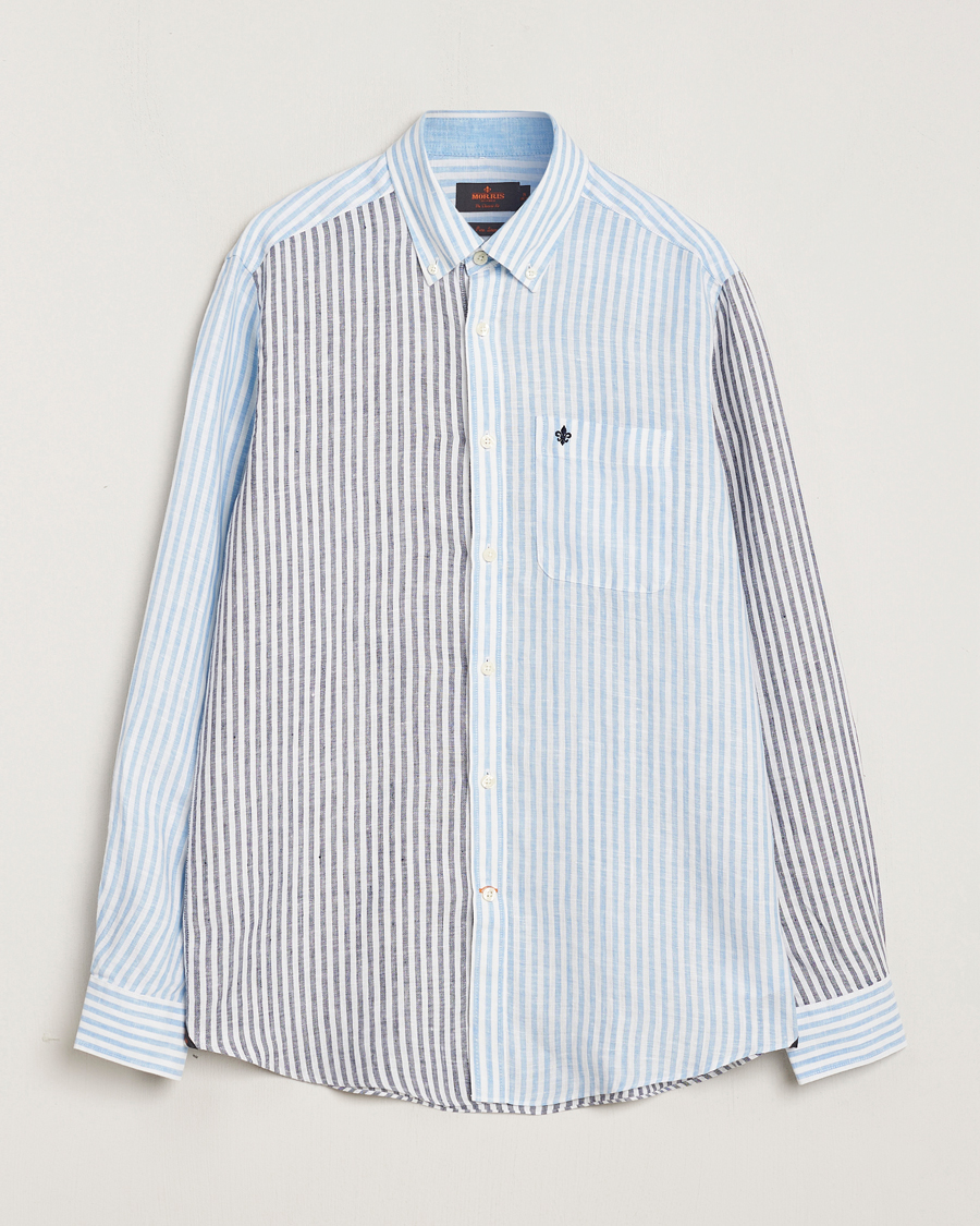 Heren | Overhemden | Morris | Douglas Linen Mix Shirt Blue