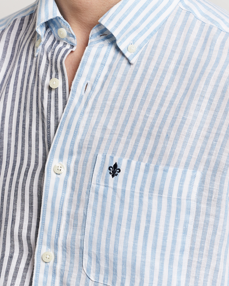 Heren | Overhemden | Morris | Douglas Linen Mix Shirt Blue