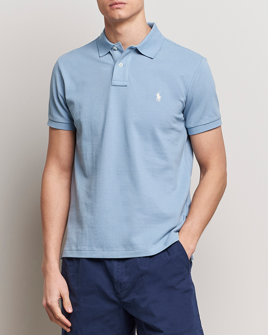 Heren | Poloshirts met korte mouwen | Polo Ralph Lauren | Custom Slim Fit Polo Vessel Blue
