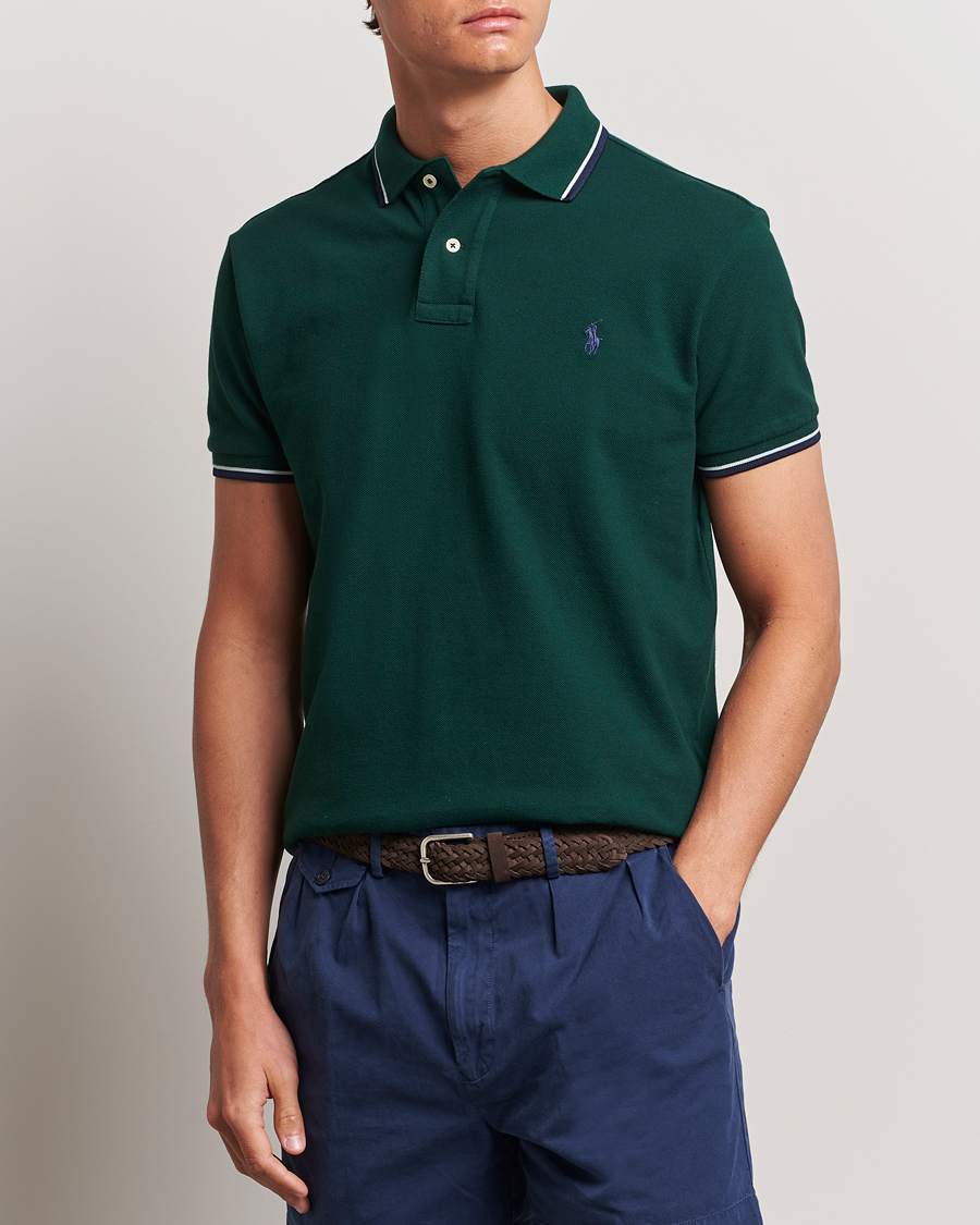 Heren |  | Polo Ralph Lauren | Custom Slim Fit Tipped Polo Moss Agate