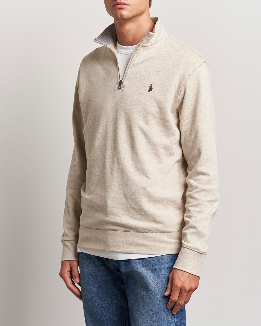 Heren |  | Polo Ralph Lauren | Tech Double Knit Half Zip Expedition Dune Heather