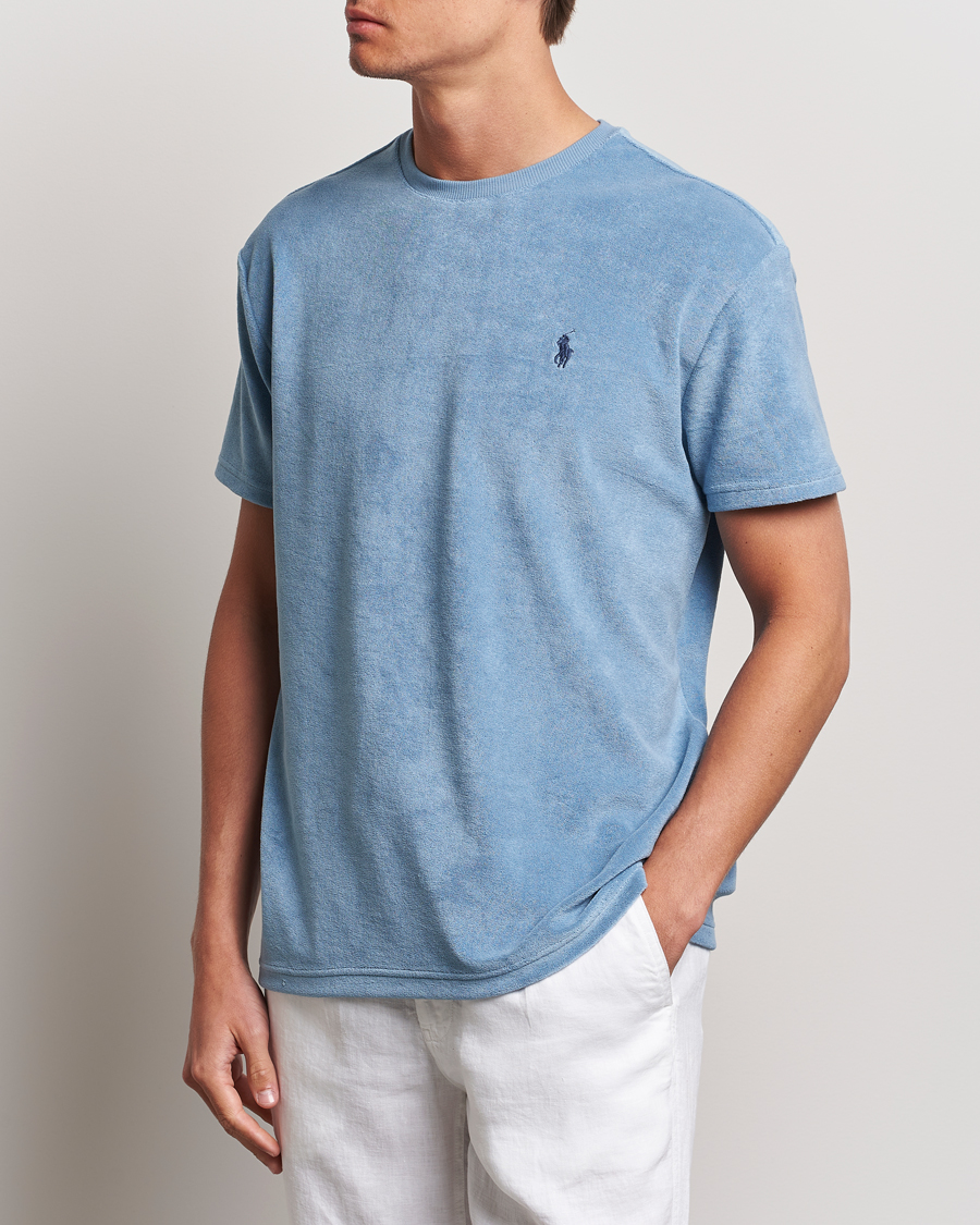 Heren | T-shirts | Polo Ralph Lauren | Cotton Terry Crew Neck T-shirt Vessel Blue