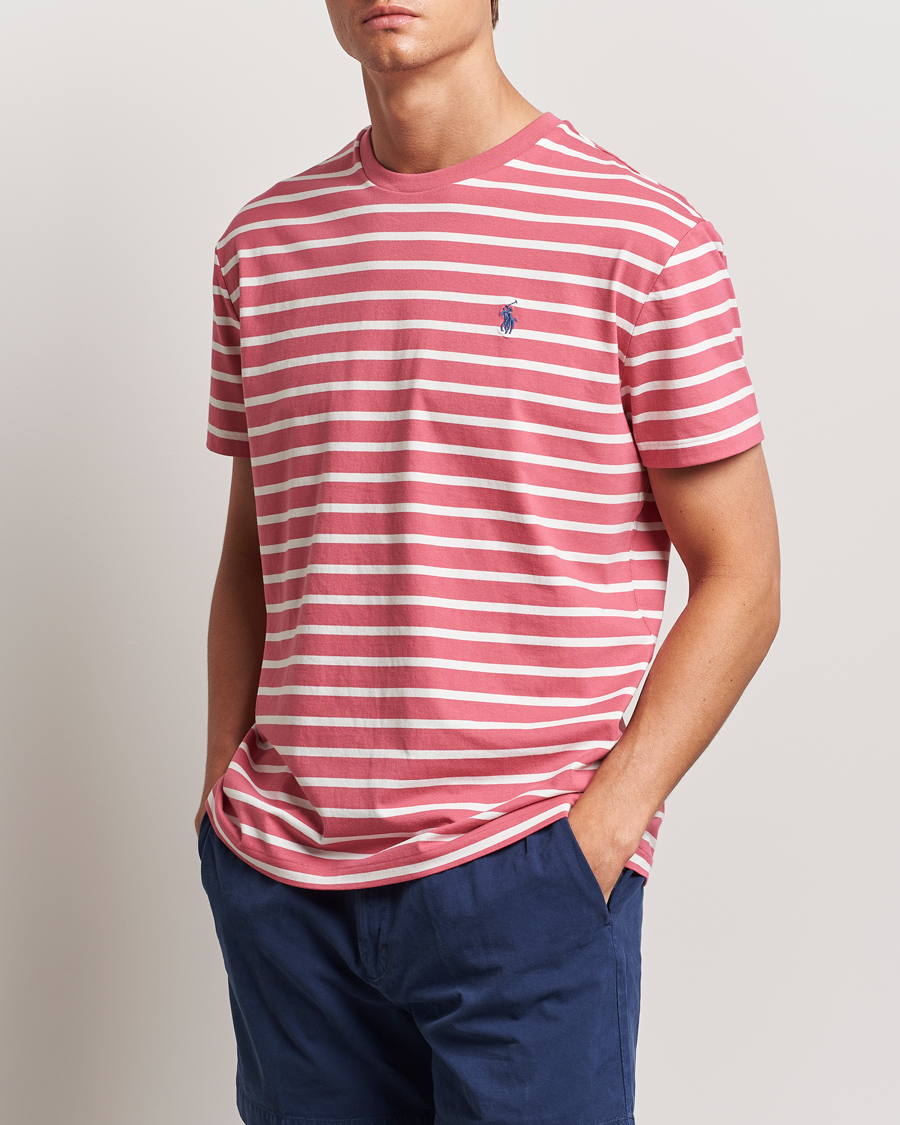 Heren |  | Polo Ralph Lauren | Striped Crew Neck T-Shirt Adirondack Red/Nevis