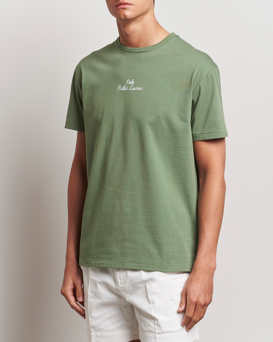 Heren | Nieuws | Polo Ralph Lauren | Center Logo Crew Neck T-Shirt Cargo Green