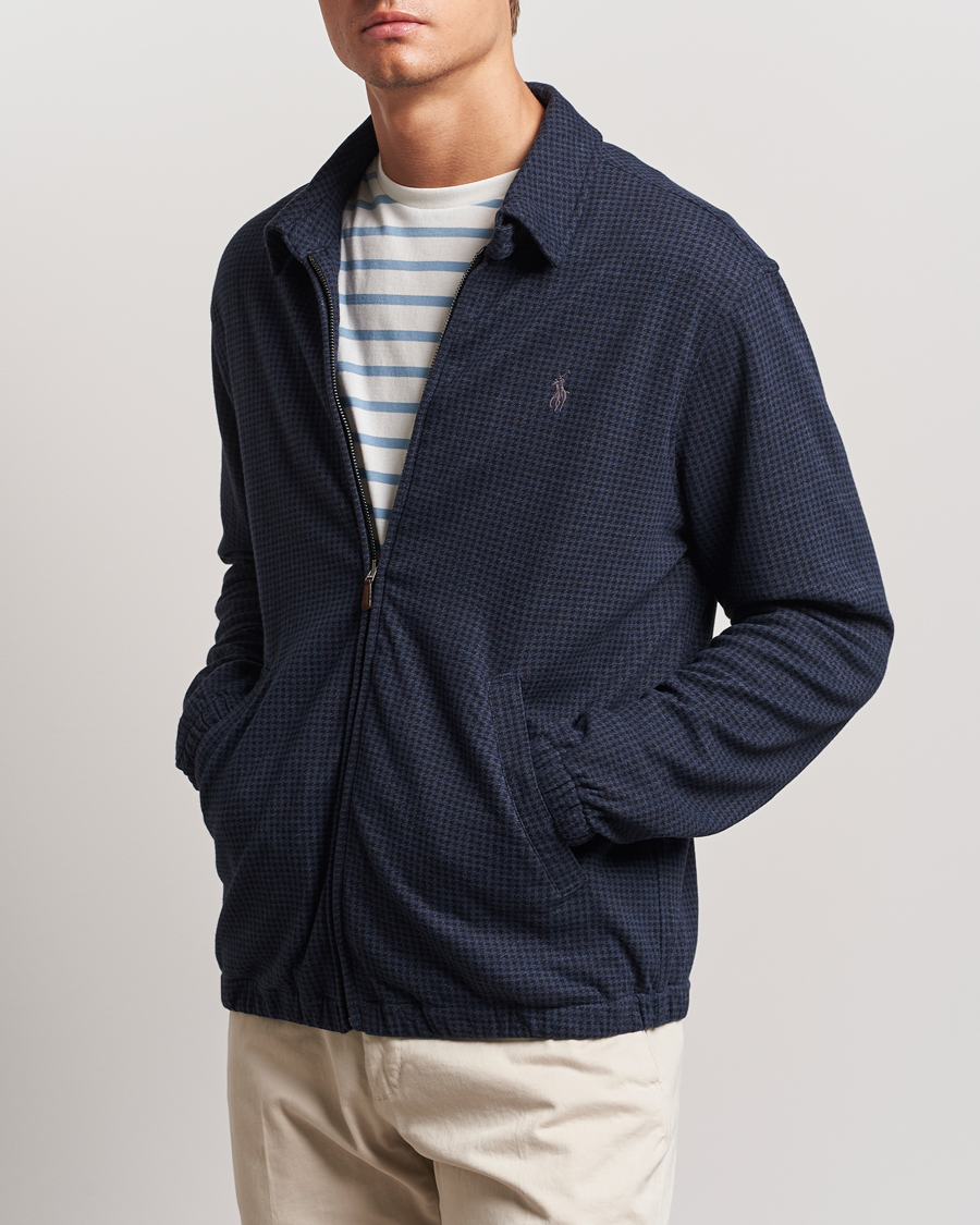 Heren | Jassen | Polo Ralph Lauren | Double Knit Dogtooth Baracuda Jacket Vintage Navy