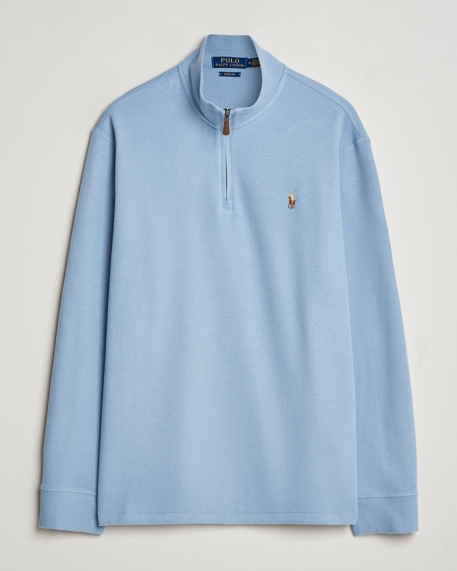 Heren | Truien | Polo Ralph Lauren | Double Knit Jaquard Half Zip Sweater Vessel Blue