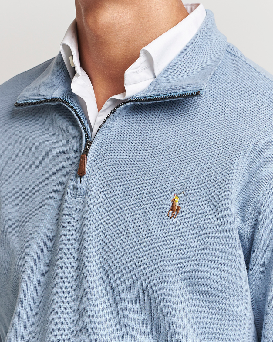 Heren | Truien | Polo Ralph Lauren | Double Knit Jaquard Half Zip Sweater Vessel Blue