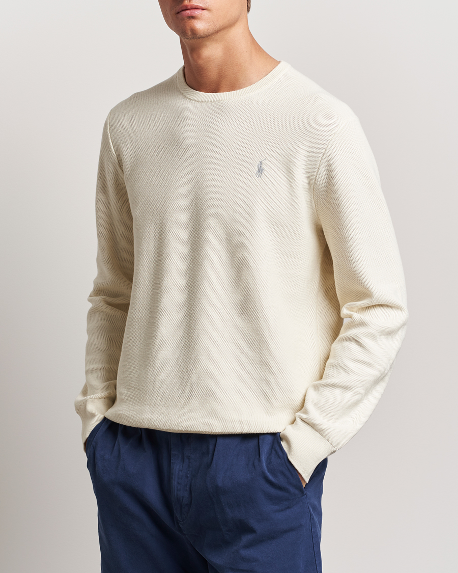 Heren |  | Polo Ralph Lauren | Textured Crew Neck Sweater Herbal Milk