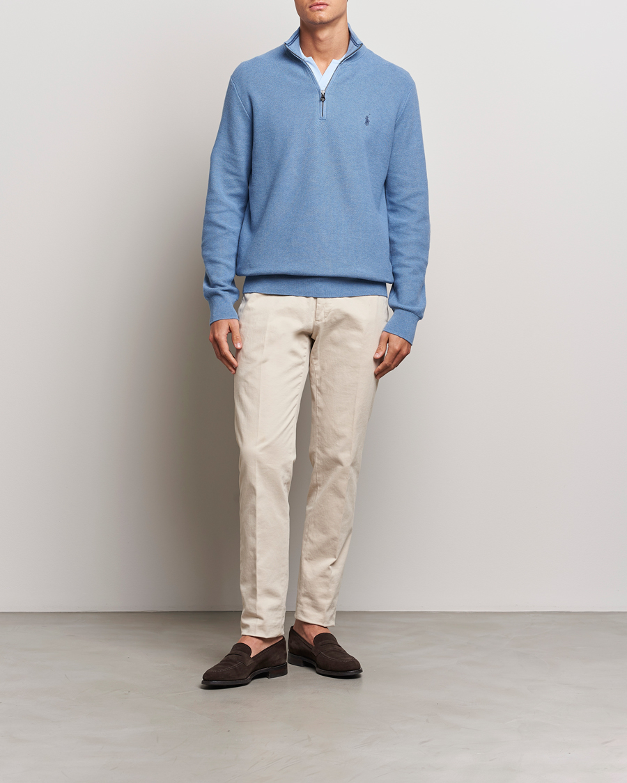Heren | Truien | Polo Ralph Lauren | Textured Half Zip Lake Heather