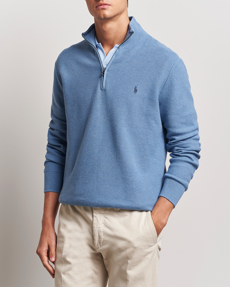 Heren | Truien | Polo Ralph Lauren | Textured Half Zip Lake Heather