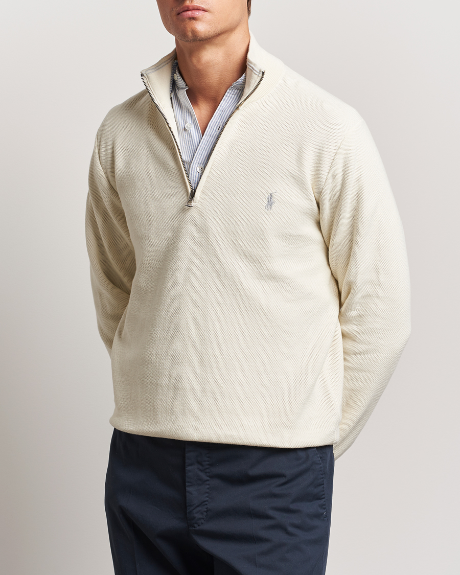 Heren |  | Polo Ralph Lauren | Textured Half Zip Herbal Milk