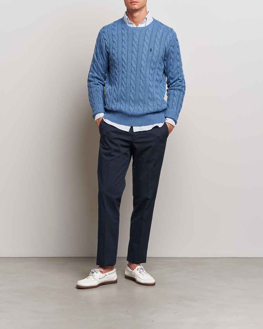 Heren | Truien | Polo Ralph Lauren | Cotton Cable Pullover Lake Heather