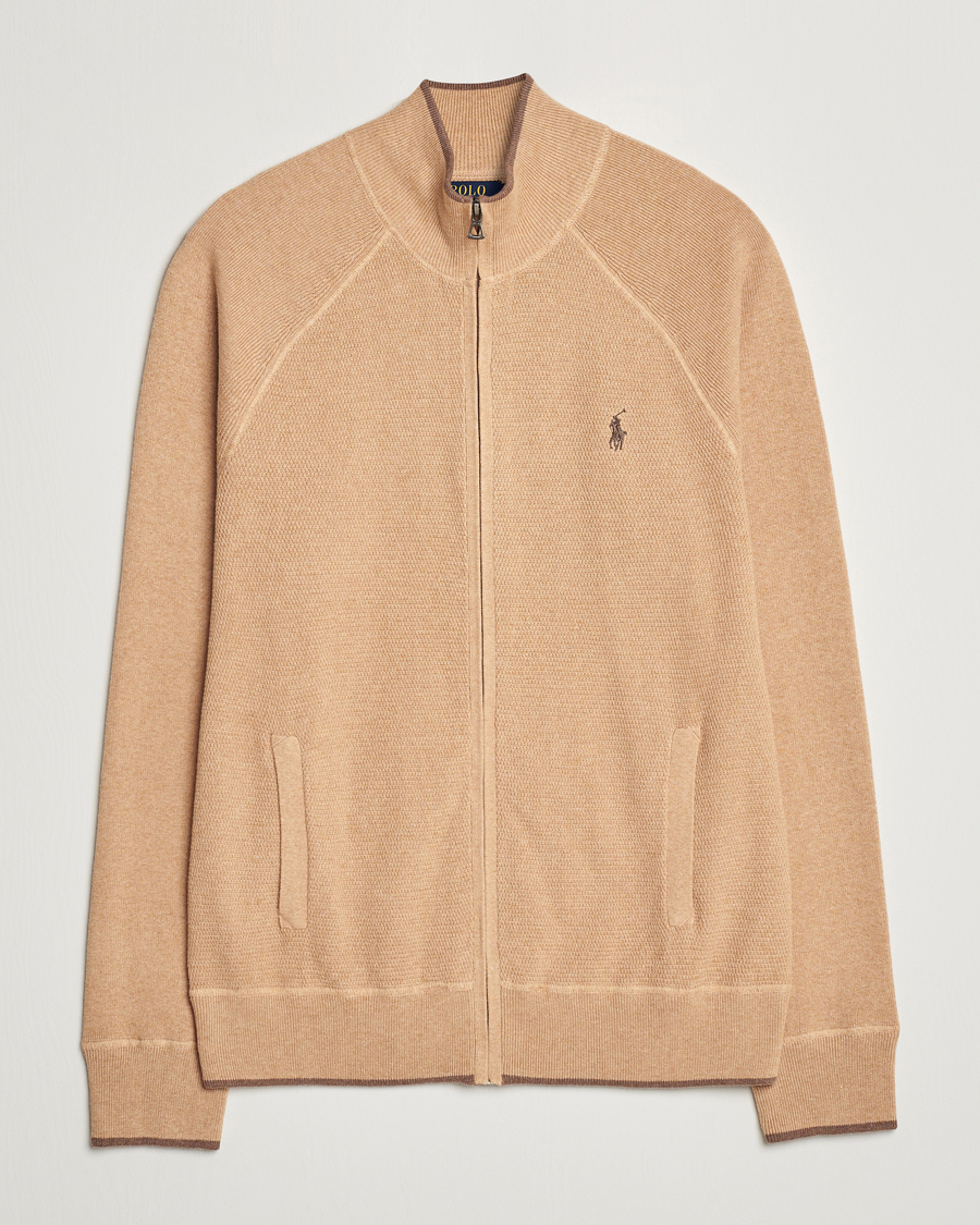Heren | Truien | Polo Ralph Lauren | Textured Full Zip Camel Melange