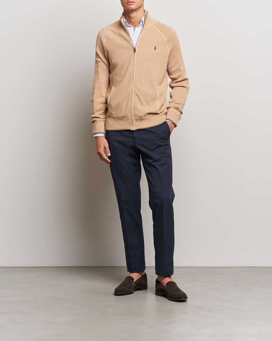 Heren | Truien | Polo Ralph Lauren | Textured Full Zip Camel Melange