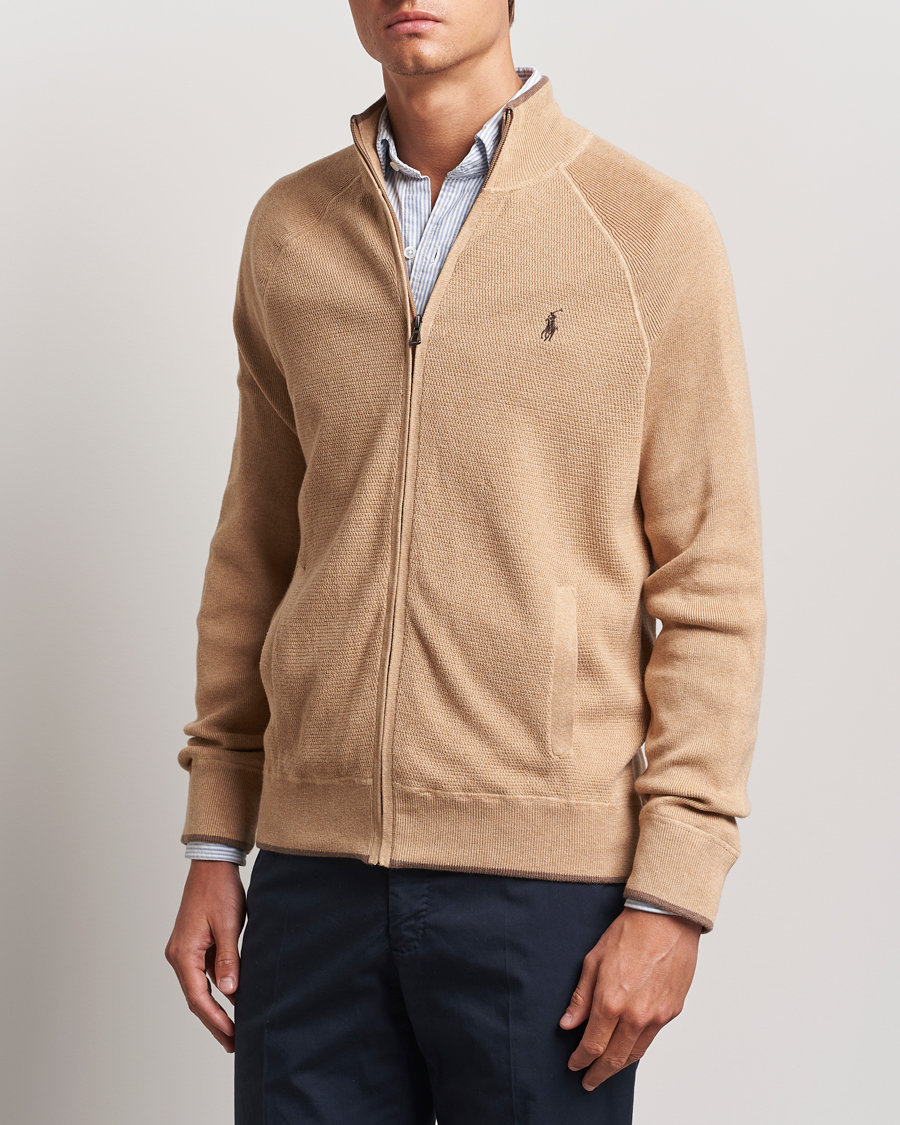 Heren | Truien | Polo Ralph Lauren | Textured Full Zip Camel Melange