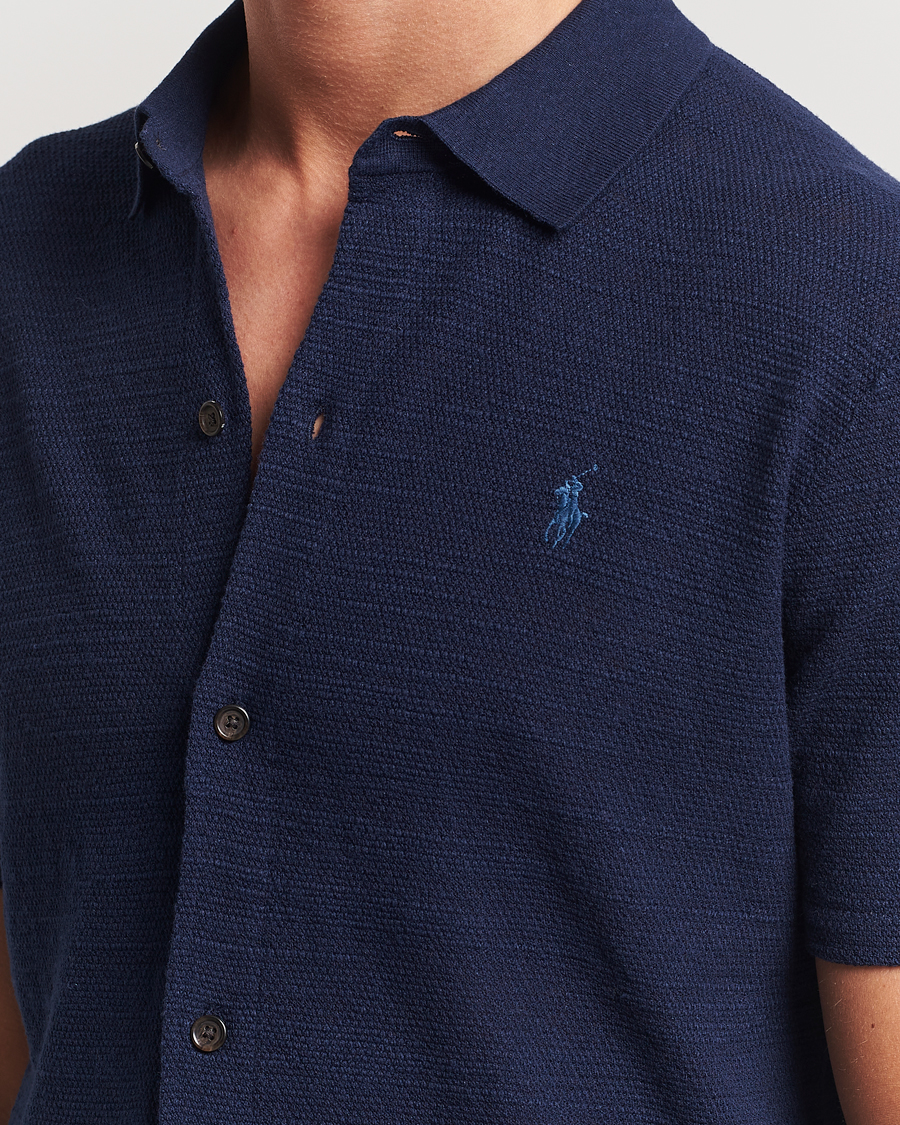 Heren | Overhemden | Polo Ralph Lauren | Textured Knitted Short Sleeve Shirt Bright Navy