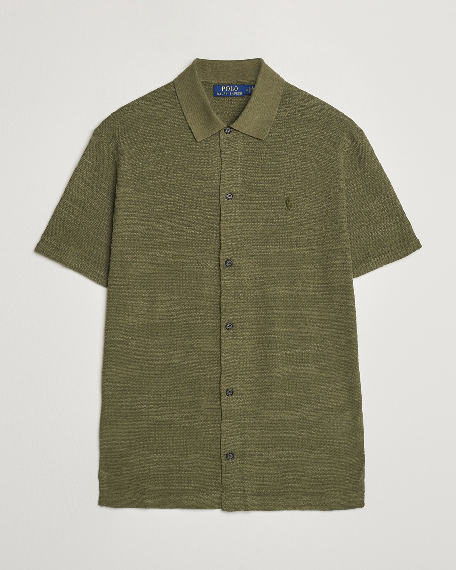 Heren | Overhemden | Polo Ralph Lauren | Textured Knitted Short Sleeve Shirt Thermal Green