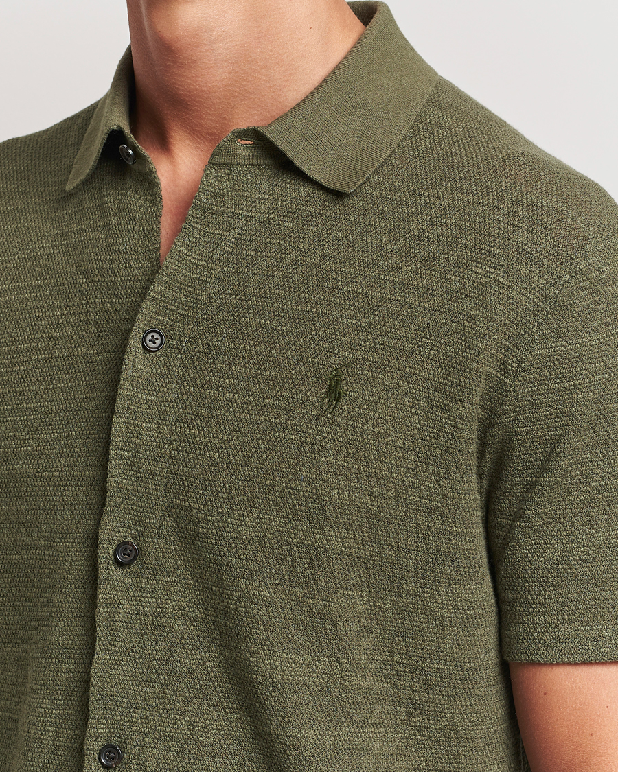 Heren | Overhemden | Polo Ralph Lauren | Textured Knitted Short Sleeve Shirt Thermal Green