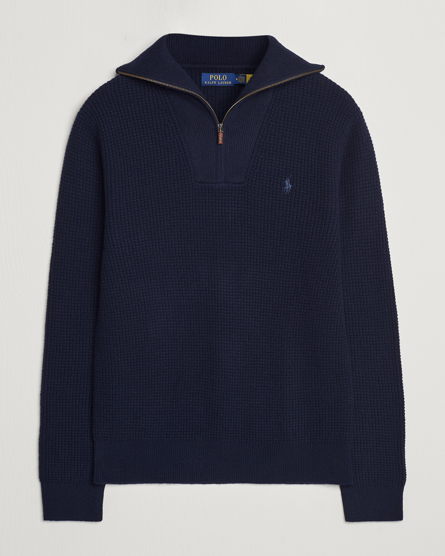 Heren | Truien | Polo Ralph Lauren | Cotton/Wool Knitted Half Zip Hunter Navy