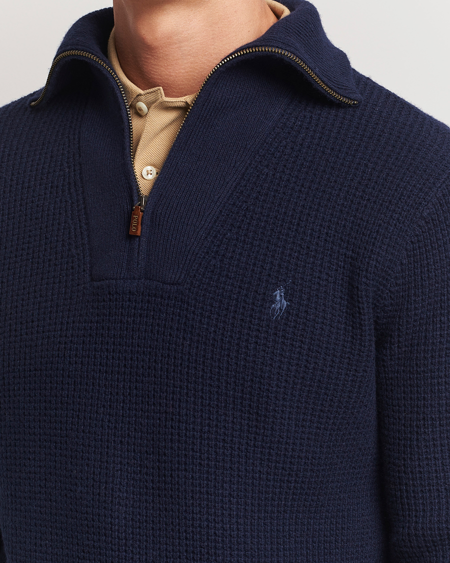 Heren | Truien | Polo Ralph Lauren | Cotton/Wool Knitted Half Zip Hunter Navy