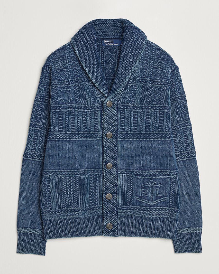 Heren | Truien | Polo Ralph Lauren | Knitted Shawl Collar Cardigan Dark Indigo