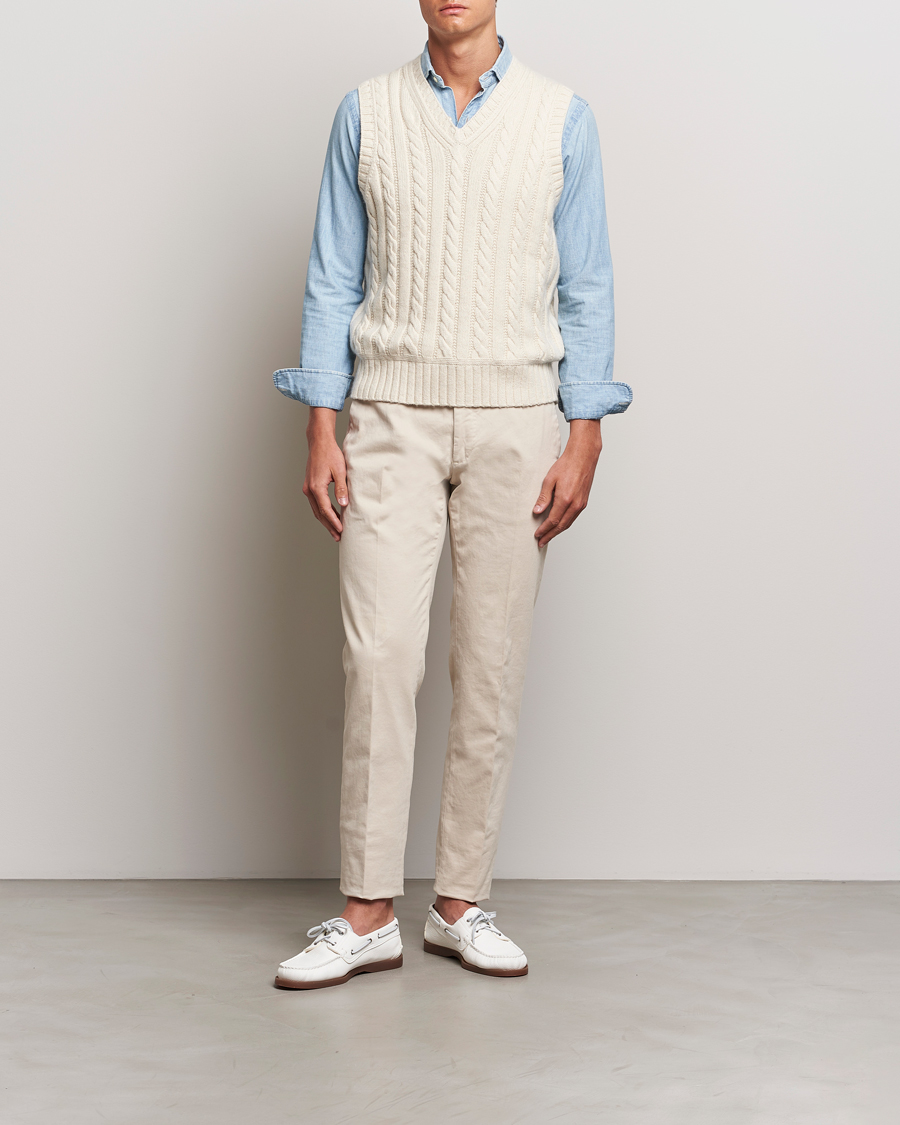 Heren | Truien | Polo Ralph Lauren | Cotton Aran Knitted Vest Cream
