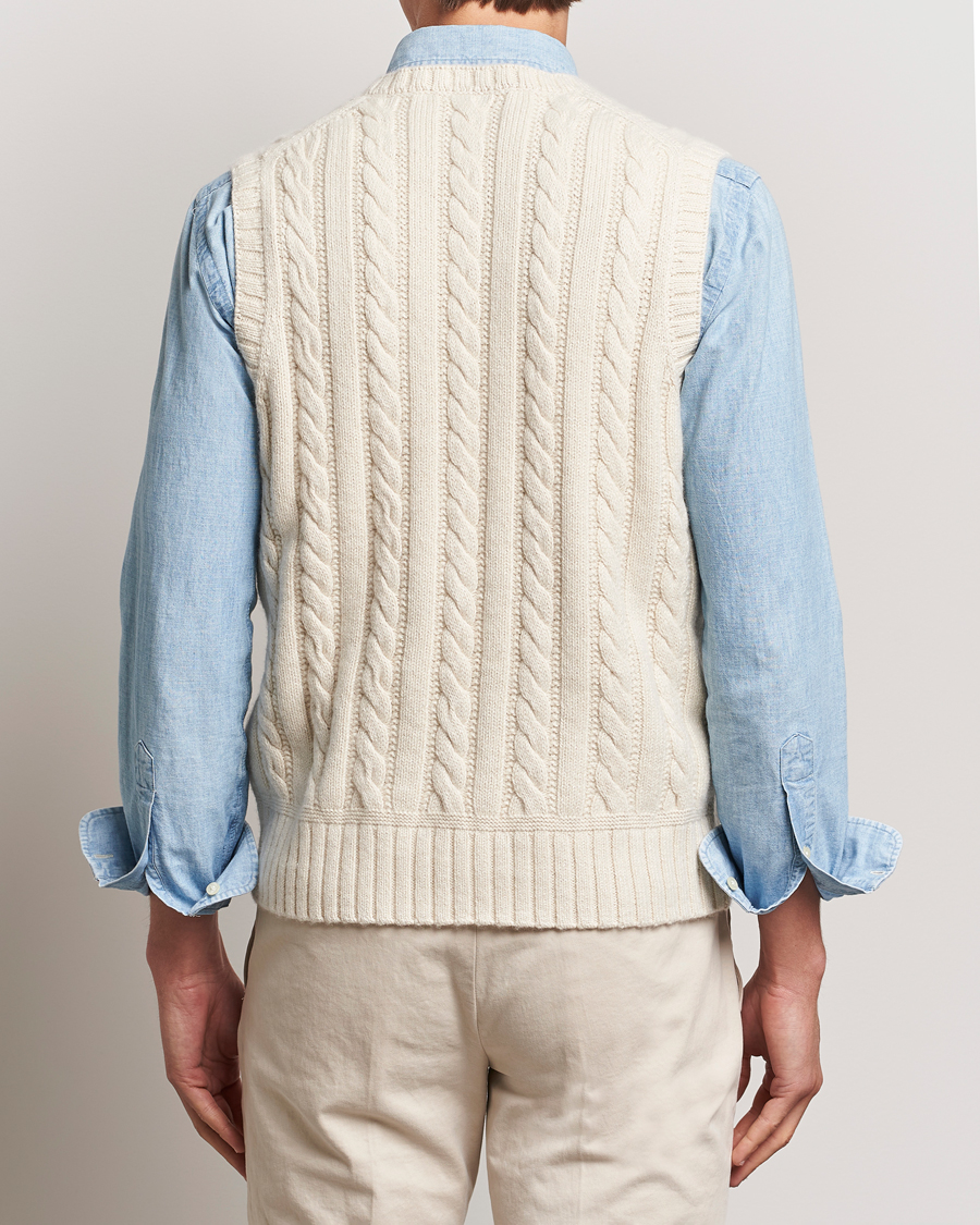 Heren | Truien | Polo Ralph Lauren | Cotton Aran Knitted Vest Cream
