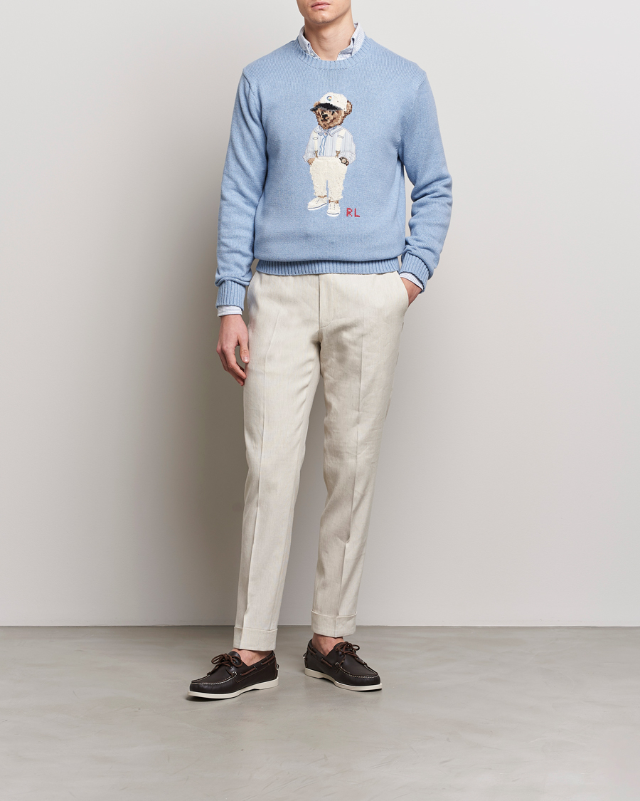 Heren | Truien | Polo Ralph Lauren | Knitted Hemingway Bear Sweater Driftwood Blue