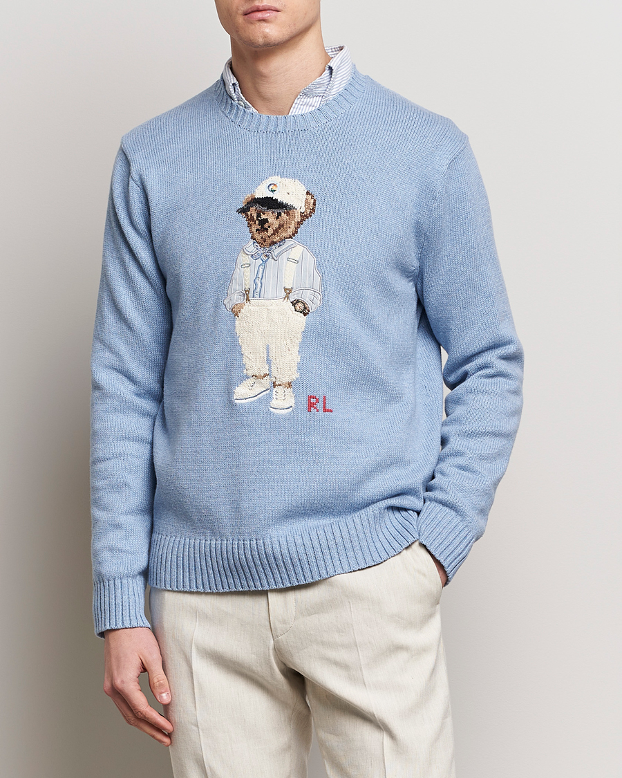 Heren | Gebreide truien | Polo Ralph Lauren | Knitted Hemingway Bear Sweater Driftwood Blue