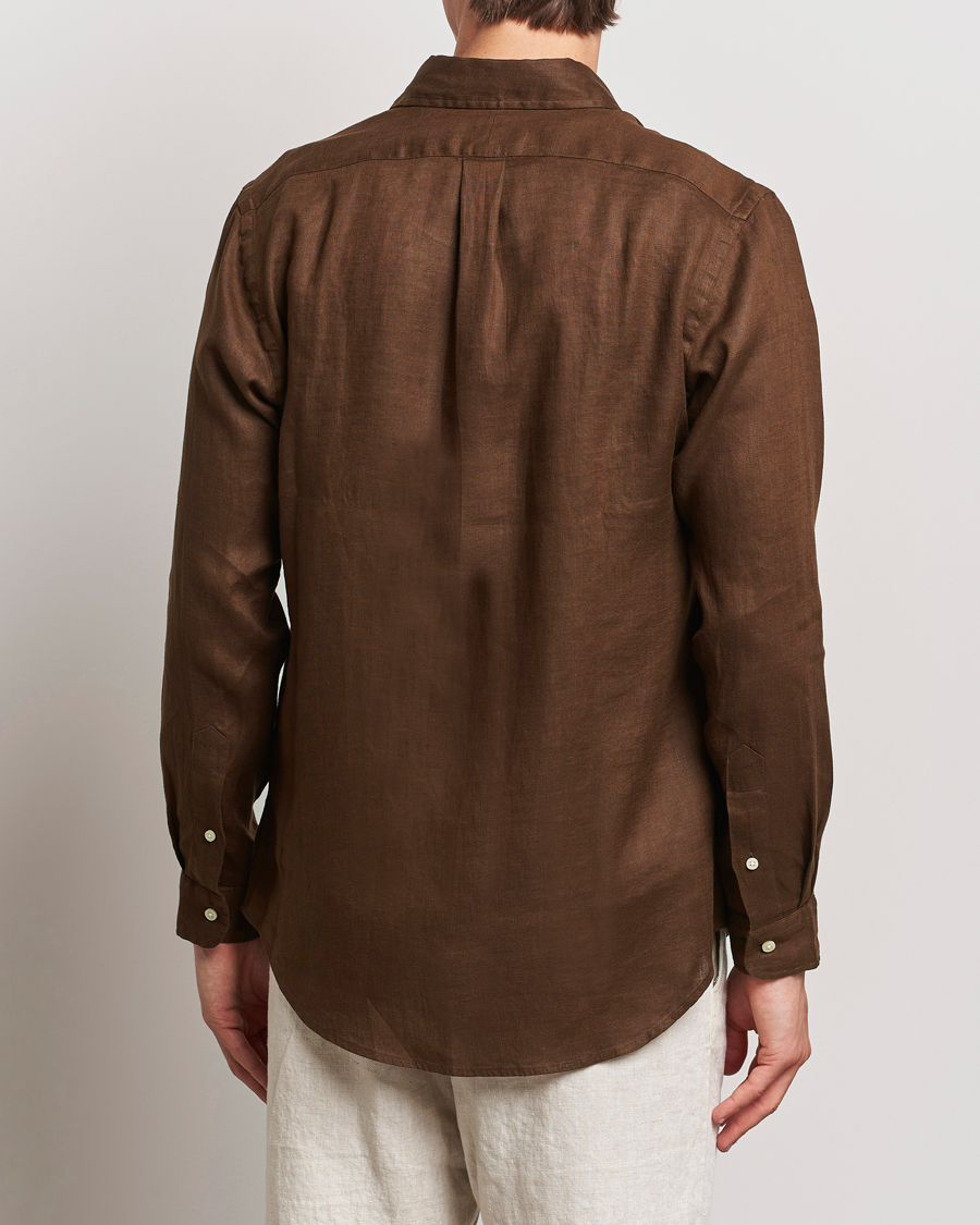 Heren | Overhemden | Polo Ralph Lauren | Custom Fit Linen Button Down Chocolate Mousse