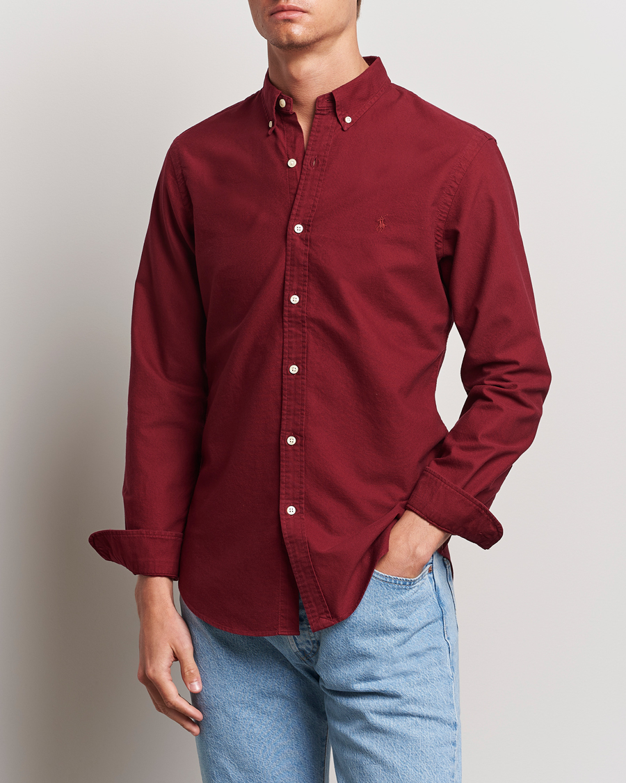 Heren |  | Polo Ralph Lauren | Slim Fit Garment Dyed Oxford Red Carpet