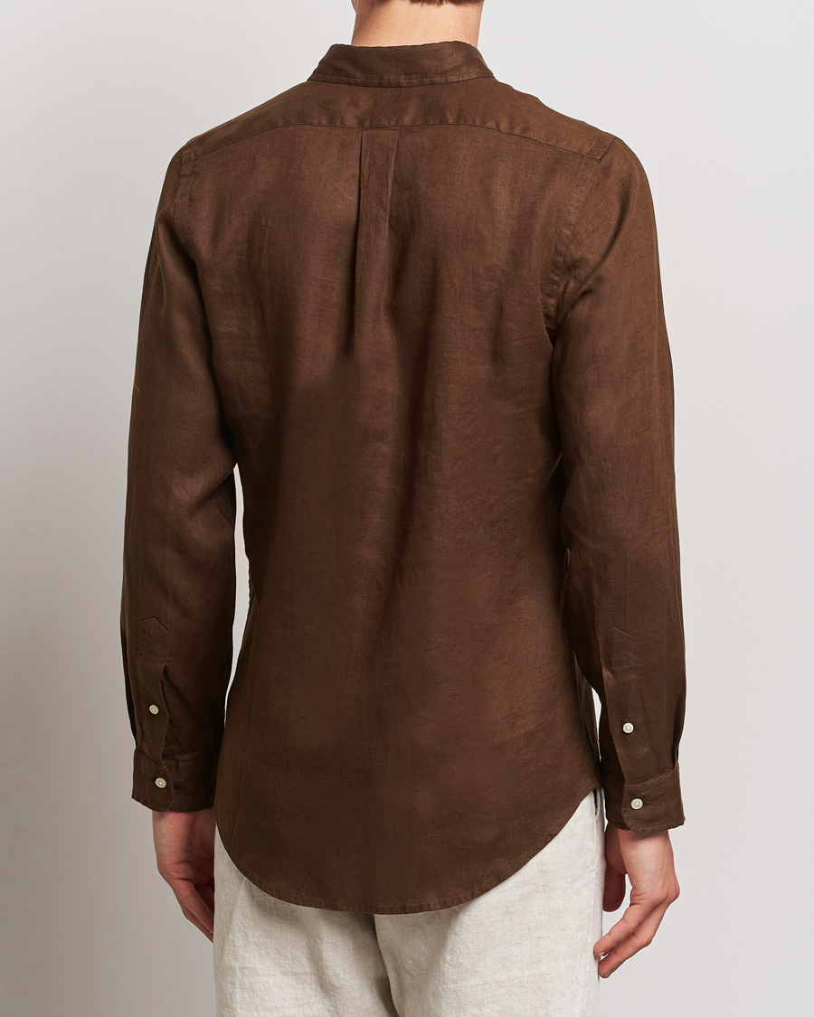 Heren | Overhemden | Polo Ralph Lauren | Slim Fit Linen Button Down Shirt Chocolate Mousse