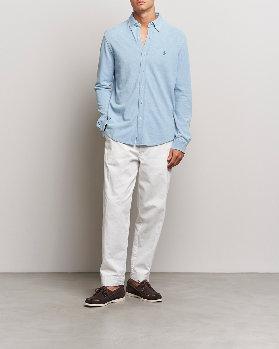 Heren | Overhemden | Polo Ralph Lauren | Featherweight Mesh Shirt Light Indigo