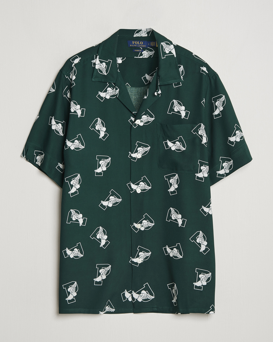 Heren | Overhemden | Polo Ralph Lauren | Printed P Wing Short Sleeve Shirt Toss Green